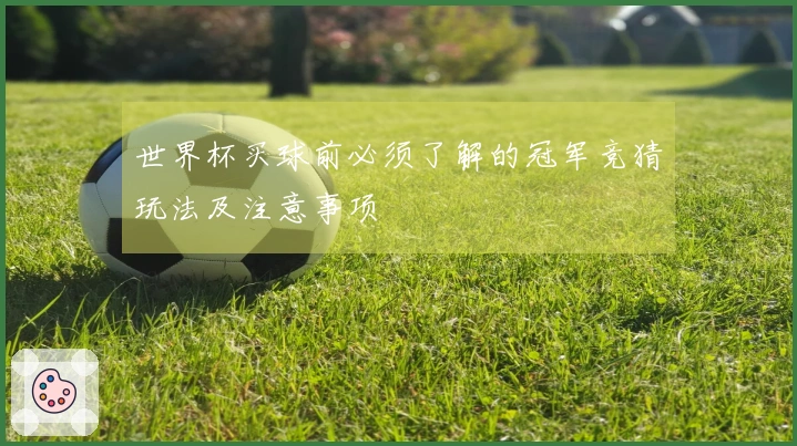 世界杯买球前必须了解的冠军竞猜玩法及注意事项